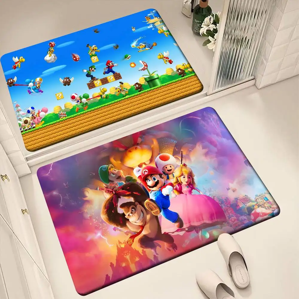 S-Super M-Mario Floor Mat Retro Multiple Choice Living Room Kitchen Rug Non-Slip Modern Home Decor