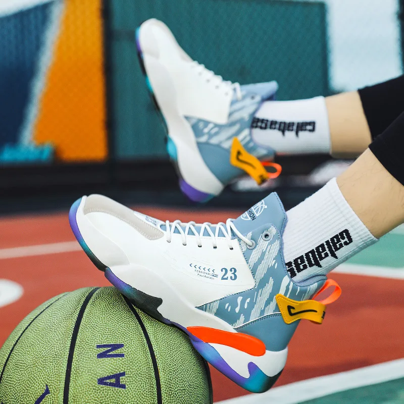 أحذية كرة السلة عالية الجودة للطلاب ، مقاومة للاهتراء ، تنفس ، عادية ، الجري ، الرياضة ، الاتجاه الجديد