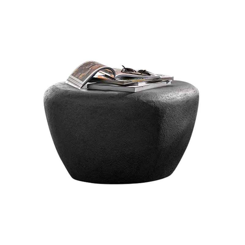 Designer italiano minimalista industrial baixa altura oval pedra mesa de café, moderno jardim ao ar livre mobiliário