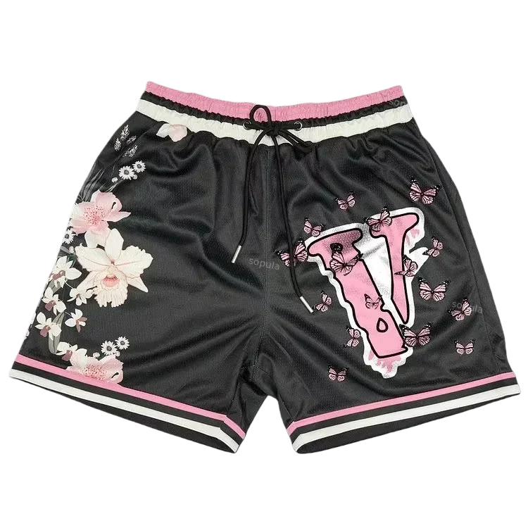 

Tide Brand Flower Art Sports Shorts Breathable Basketball Shorts Loose Sports Training Fitness Gym Fashion Quick-dry Shorts Moto