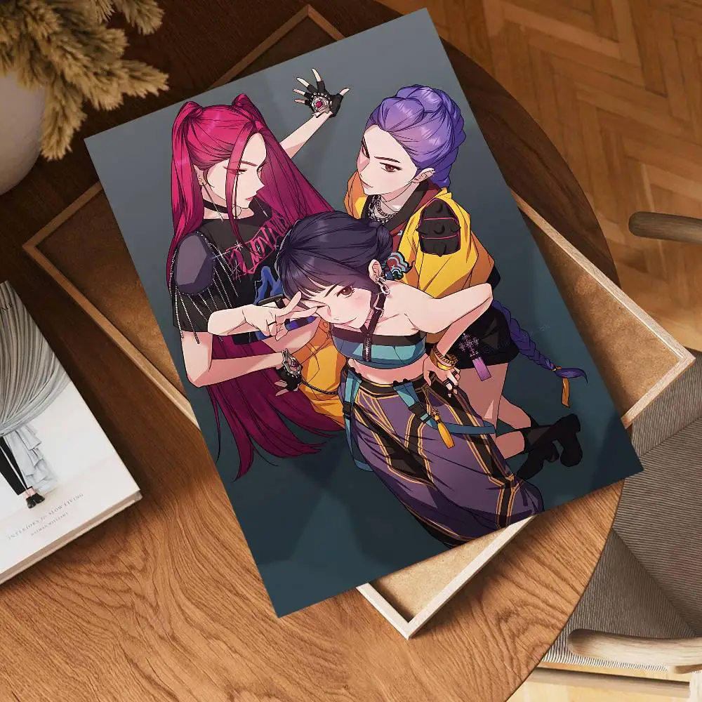 Kpop D-Demon H-Hunters الكرتون الكلاسيكية خمر الملصقات ديكور اللوحة جدار الفن الأبيض كرافت ورقة Kawaii غرفة ديكور