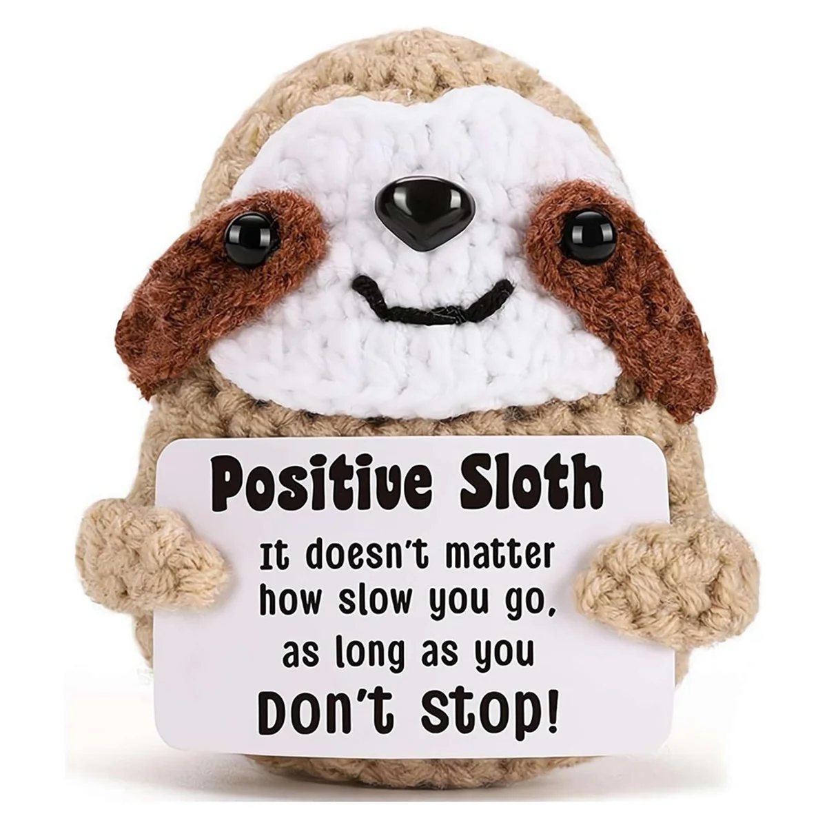 Inspirational and Positive Crochet Sloth Handmade Small Ornaments Enhance Mental Health Knit Sloth Birthday.