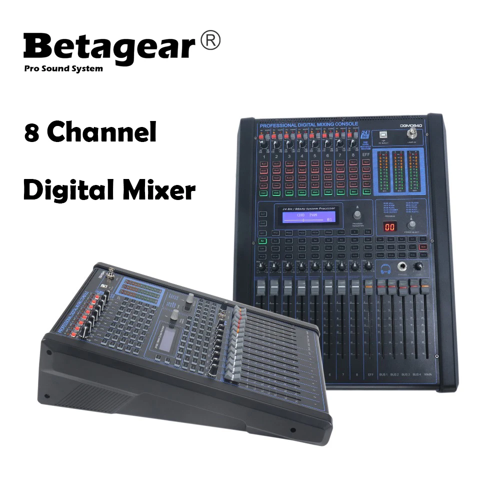 Betagear Mixer Digital Profissional Audio Console DGM0840 Dj Equipment 8 Channel Consola Mixing Desk For Church Concert Wedding