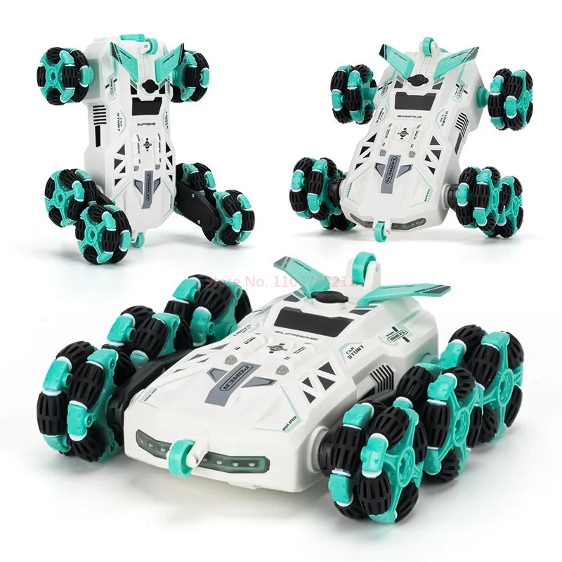 รถบังคับวิทยุหกล้อแบบสวิงอาร์ม ควบคุมด้วยท่าทาง แปลงร่างได้ บังคับดริฟท์ พ่นควัน ปีนป่าย ขับเคลื่อนออฟโรด