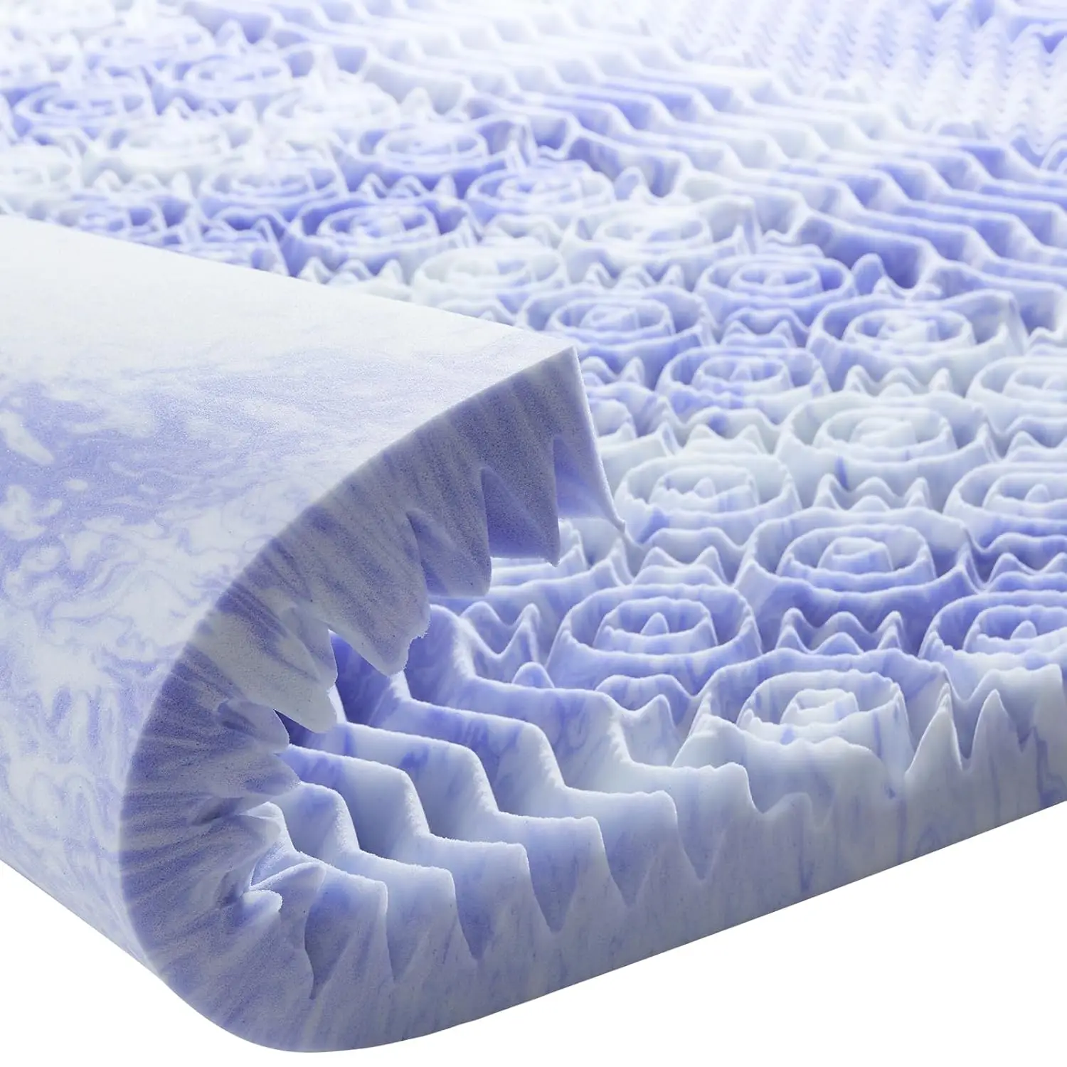 

4Inch 7Zone Memory Foam Mattress Topper Pressure Relief Soft Bed Pad Queen Size CertiPUR-US Foam Customized