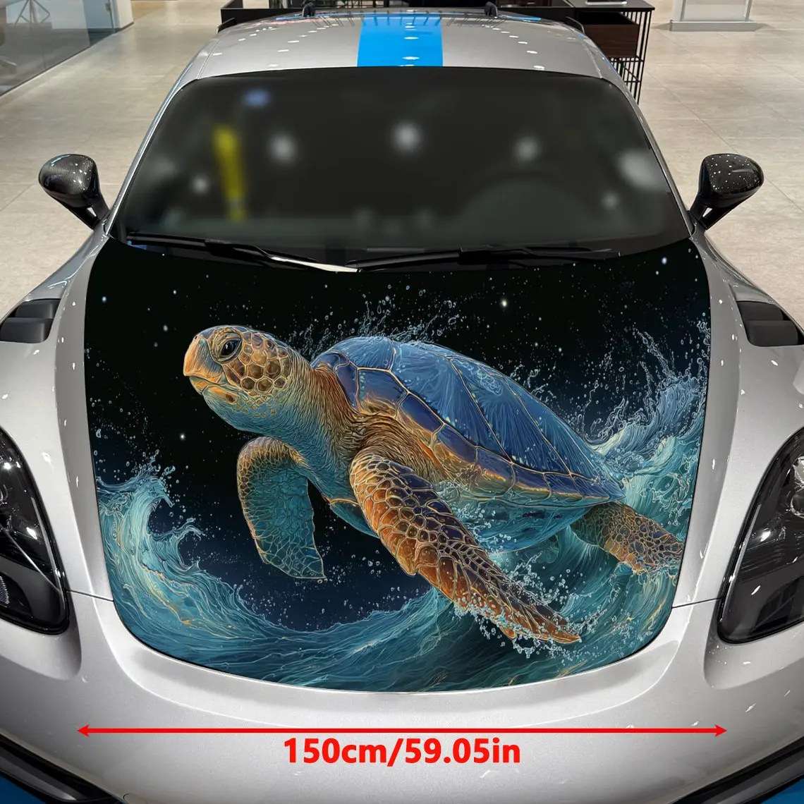 Agile Colorful Sea Turtle Pattern car hood stickers, waterproof self-adhesive, scratch resistant, easy to stick, durable car PVC