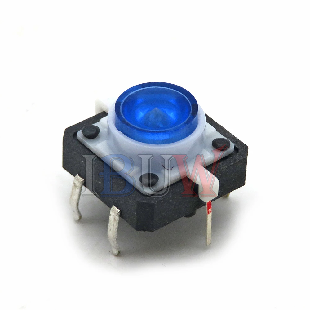 5PCS 12X12X7.3mm Tactile Push Button Switch Momentary Tact LED 5 Color 12*12*7.3mm 12*12*7.3 Red Green Blue Yellow White