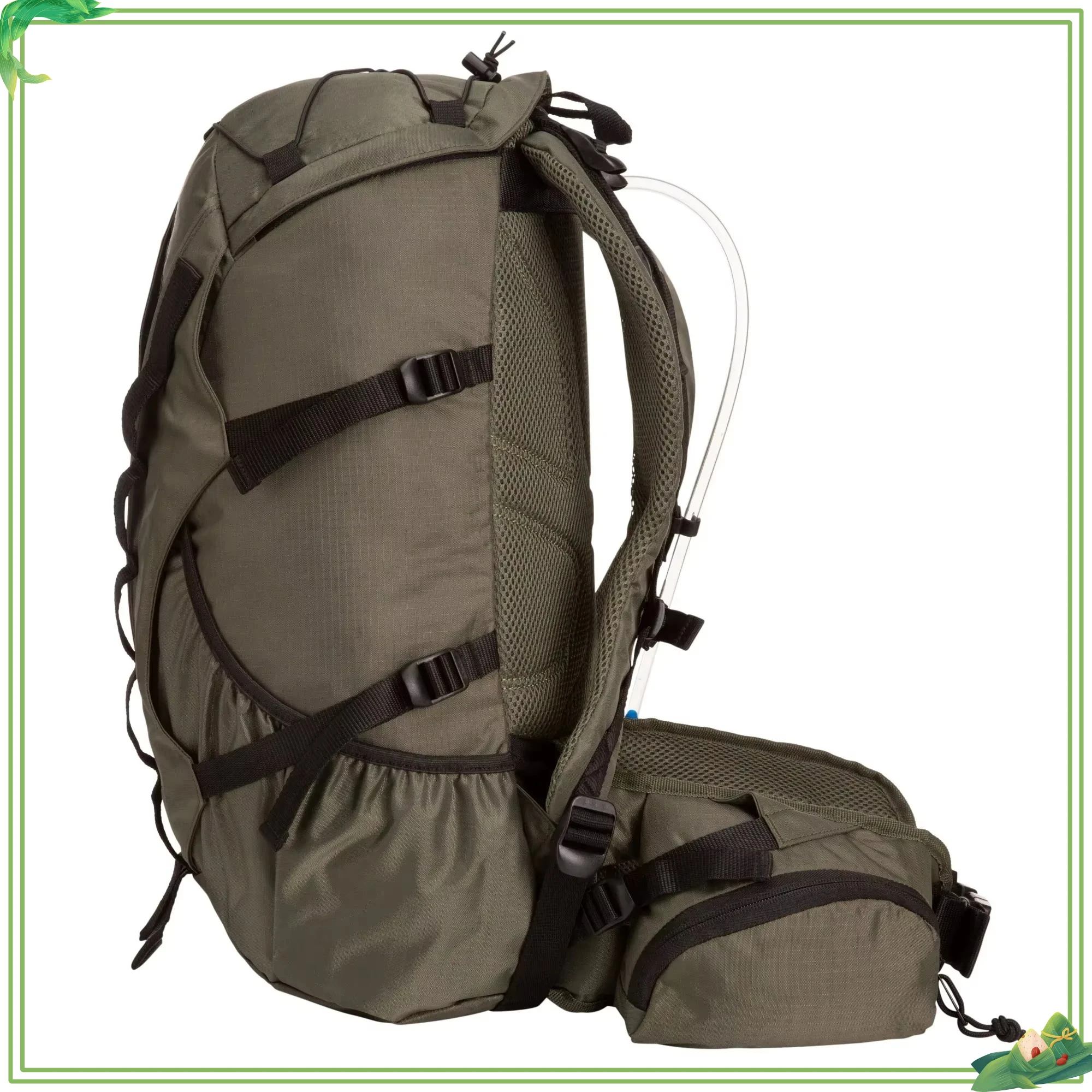 Mochila de hidratación verde de 28 litros - Depósito de 3 litros con marco interno - Ligera para correr, senderismo y uso al aire libre