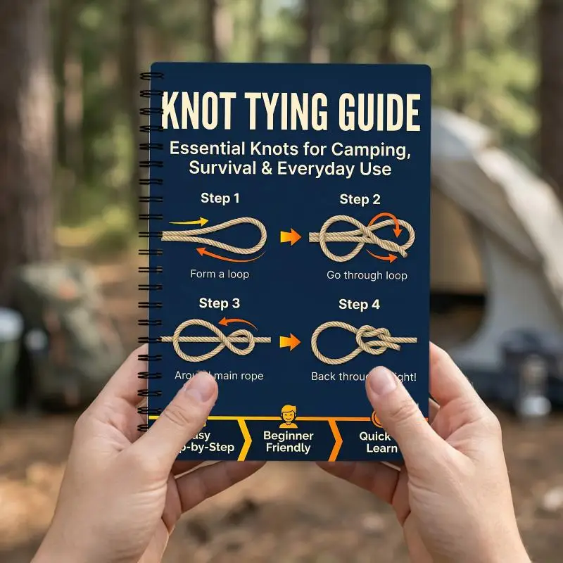 Lightweight Outdoor Survival Knots Guide Clear Step-by-Step Camping Hiking Rope Manual for Backpacking Trips
