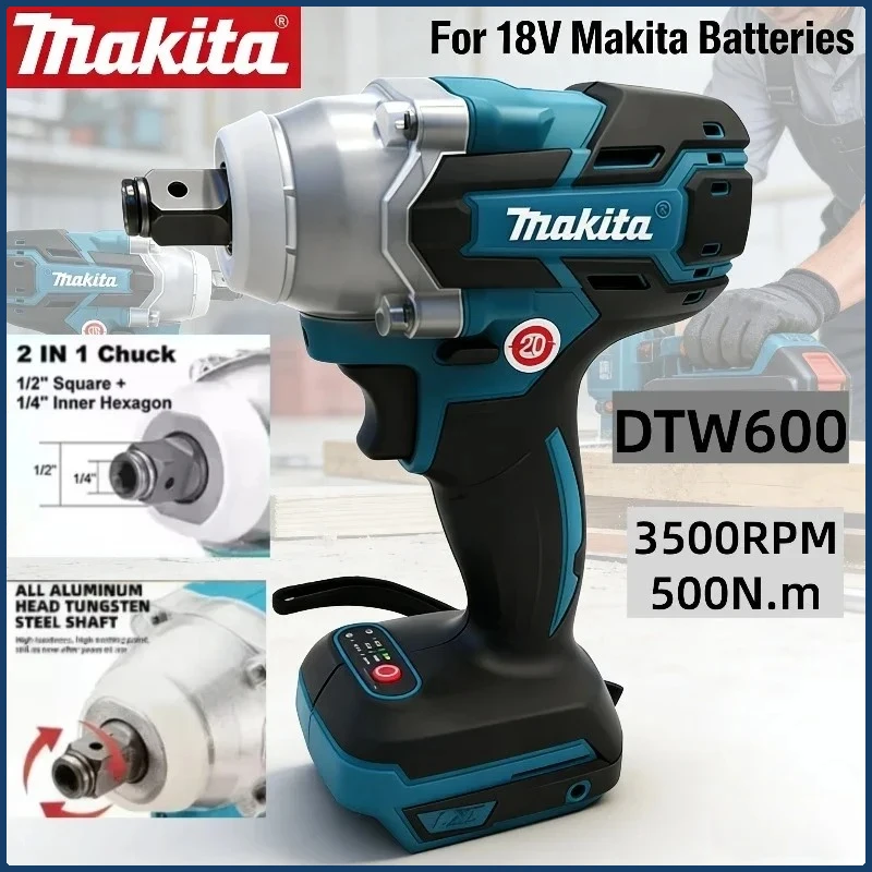 

Makita DTW600 Cordless Impact Wrench High Torque Brushless Electric Wrench Rechargeable Auto Repair Tool for Makita battery