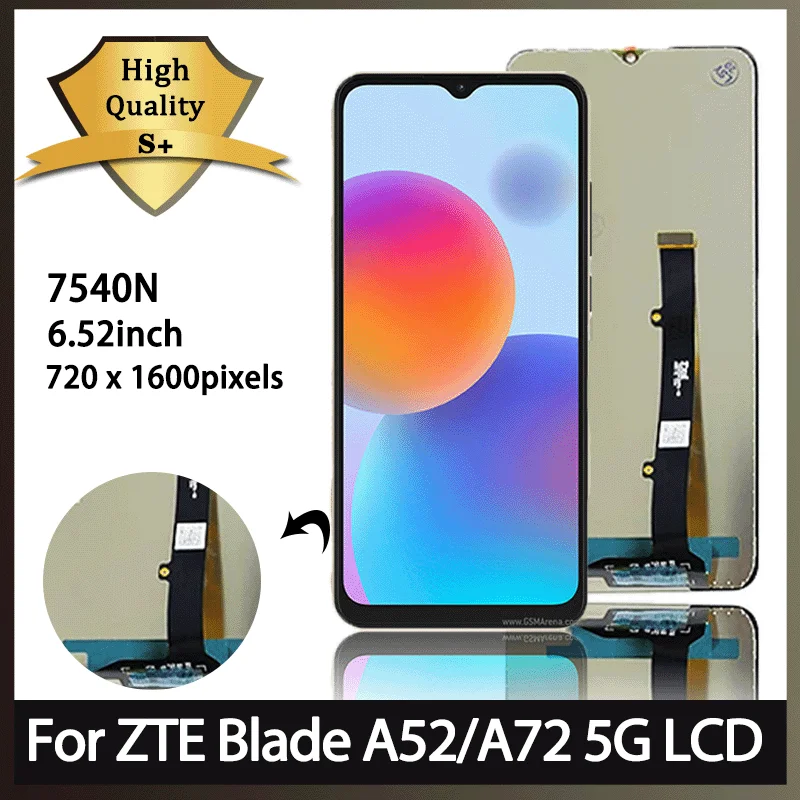 Pantalla LCD IPS de 6,52 pulgadas para ZTE Blade A52 A72 5G + Digitalizador de pantalla táctil para ZTE A52 A72 5G 7540N reemplazo de la pantalla LCD