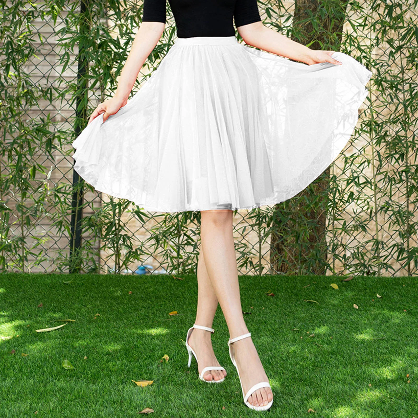 

Adult Tulle Skirts High Waist Knee Length Skirt High Quality Pleated Skirt Dancing Ladies Skirt Skirt Cover Ups for Women