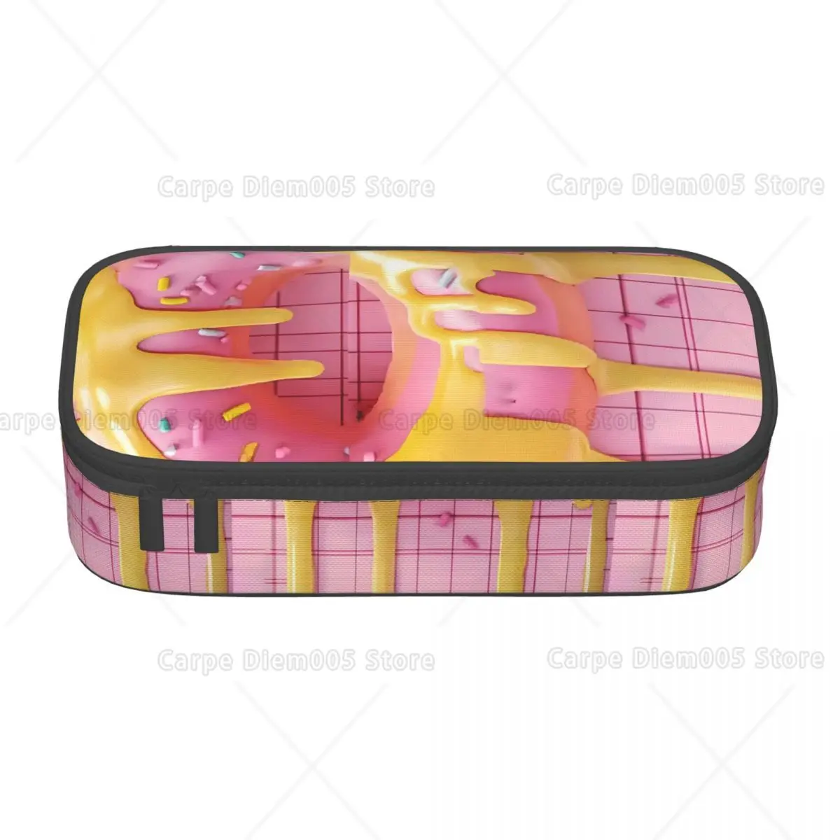 

Pink Doughnut Cream Pencil Case for Women Girls Cosmetic Gift for Office Back To School Bag Organizer Make Up Bags