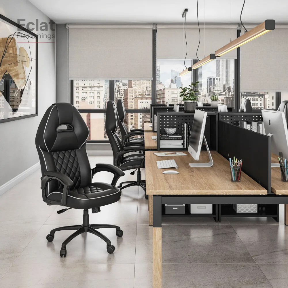 

Techni Mobili High Back Executive Sport Race Office Chair, Black