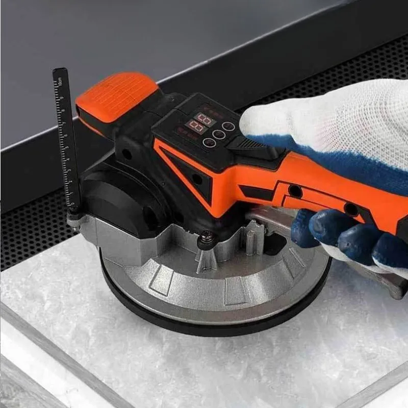 Electric Tile Tiler Cordless Handheld Tile Vibrator Digital Display 18CM Tiles Vibrating Suction Cup Adjustable Gear Vibrators