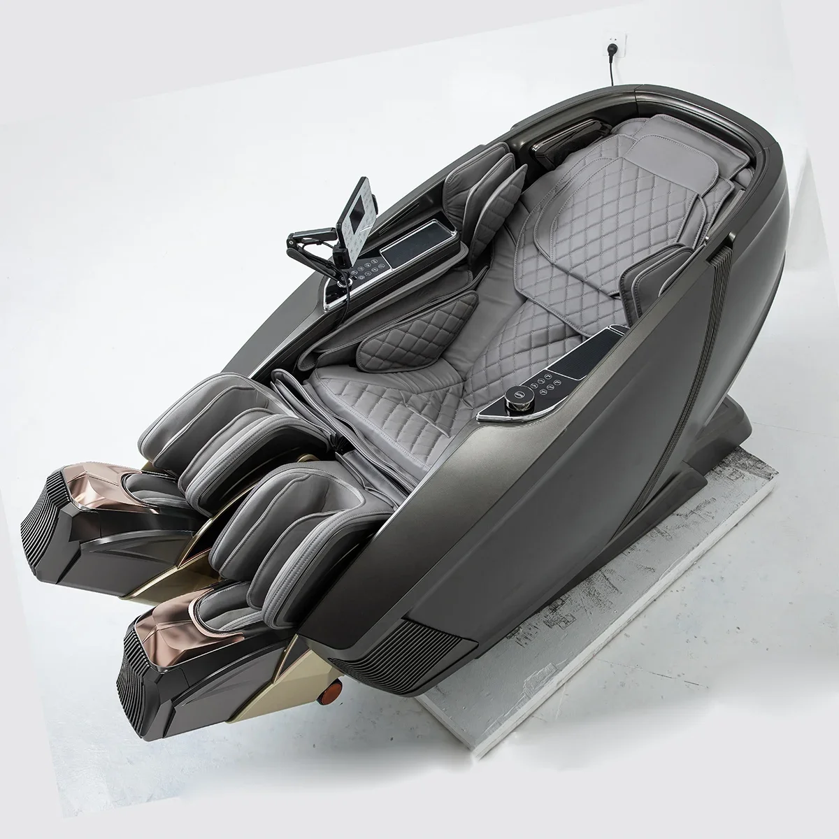2025 บลูทูธ AI หรูหราทันสมัยแบบพกพาที่ดีที่สุดผ่อนคลายหรูหราควบคุม Shiatsu ไม่มีแรงโน้มถ่วงเก้าอี้นวดไฟฟ้าขาหุ่นยนต์