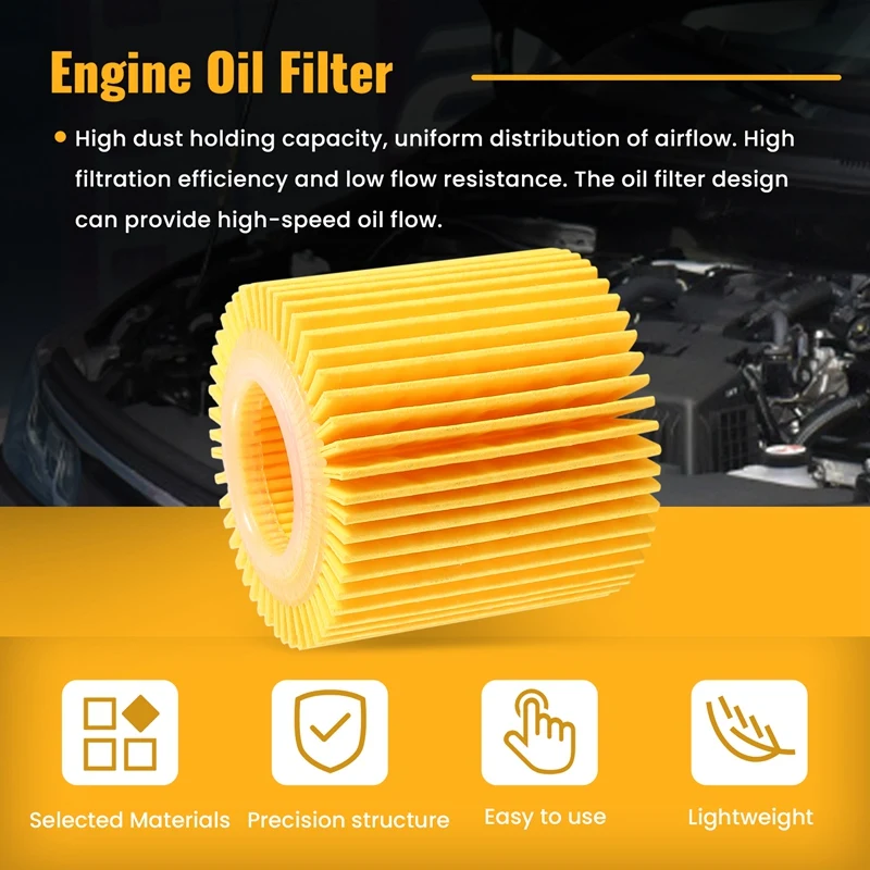 10Pcs Car Engine Oil Filters For Toyota C-HR 2018 2019 2.0L Pontiac Vibe 2009-2010 Corolla Prius 1.8L Filters 04152YZZA6