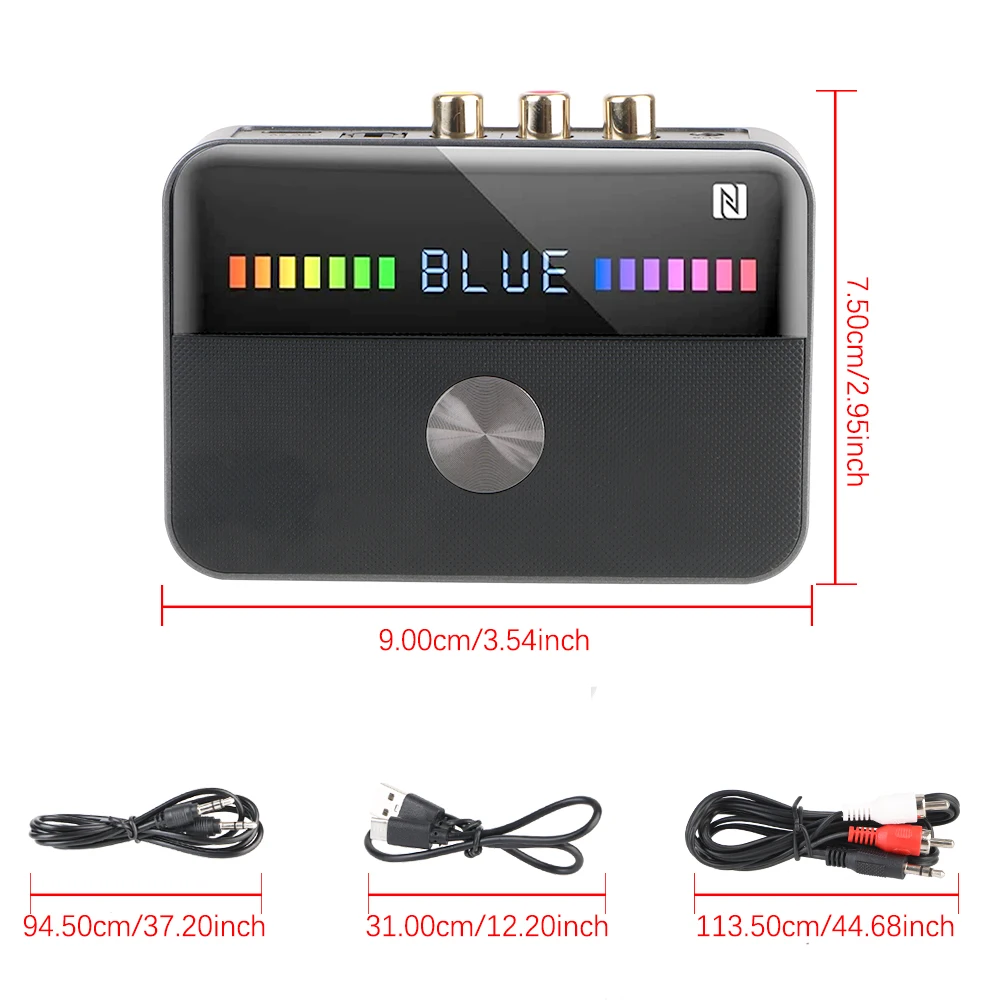 อะแดปเตอร์ไร้สายบลูทูธ 5.3 USB Audio Receiverเครื่องส่งสัญญาณNFC 3.5 มม.AUX RCA Coaxial Optical DAC Converter RGBสีสันสดใส