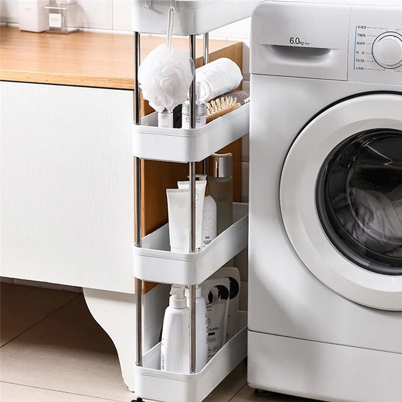

EYFL-Tier Rolling Utility Cart, Movable Slim Storage Rack For Kitchen, Bathroom, Living Room - Space Saving Organizer Shelf
