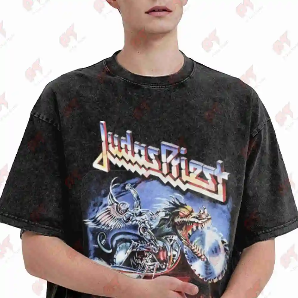 Judas Priest Painkiller Vintage Washed Tee Pure Cotton T-Shirt