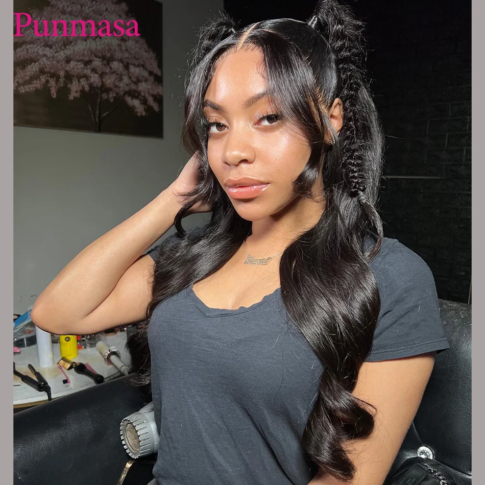 Punmasa Ocean Blue Body Wave 13x6 Lace Front Wig for Women 5X5 Lace Wig 13x4 Human Hair Wigs Transparent Lace PrePlucked 200%