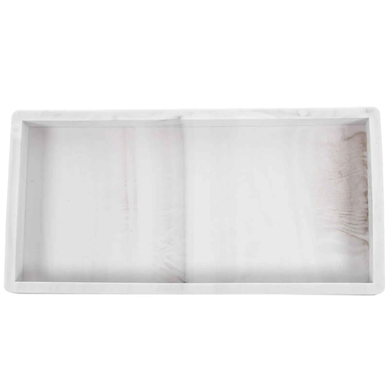 

Bathroom Vanity Tray Storage Decorative Silicone Non Slip White Marble Pattern Counter Top Toiletry Organizer Kitchen