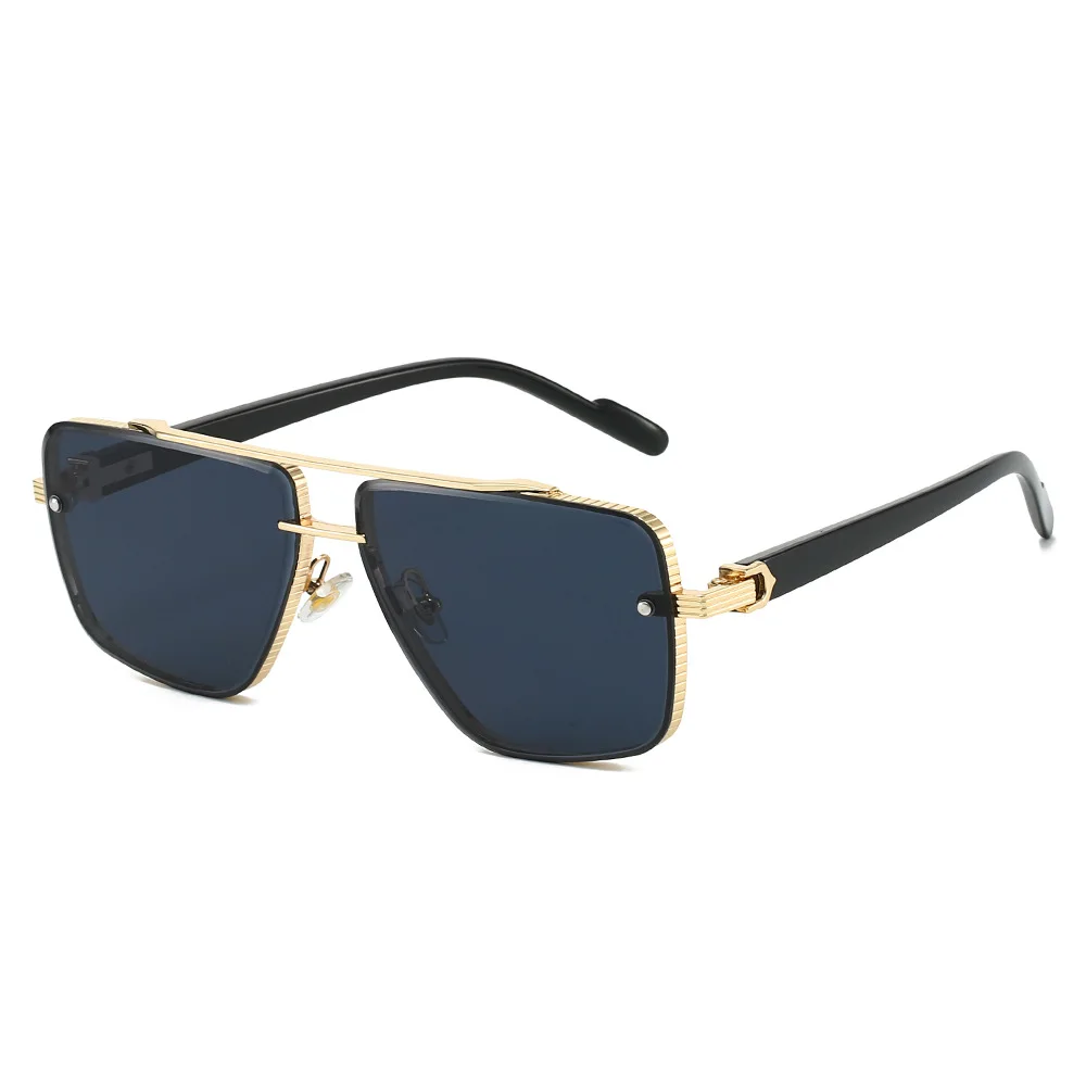 

Fashion Retro Square Metal Shades Women's Original Brand Design Driving Sunglasses New Double Bridge Pilot Sun Glasses