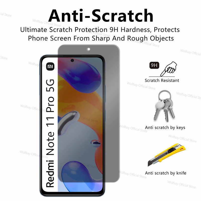 2/4PCS Privacy Screen Protector For Xiaomi Redmi Note 11 Pro 5G Anti-Spy Tempered Glass For Xiaomi Redmi Note 11 Pro 5G Glass