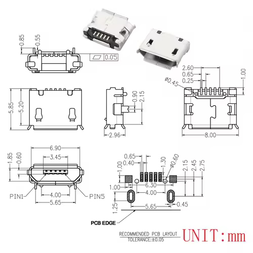 10PCS Micro USB 2P 5P Jack Charging Port Plug Dock Charger DIP SMD For Phone Tabletels Speakers etc Port Socket Power Connector - Image 7