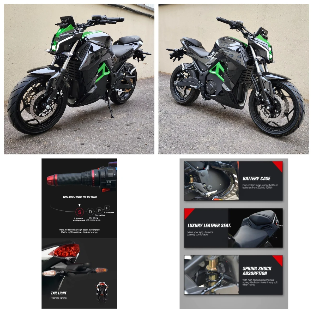 

Krono Wild The Latest Design Supports Custom Racing Electric Motorcycles 80-200km/h 12000W Motor Dirt Bike