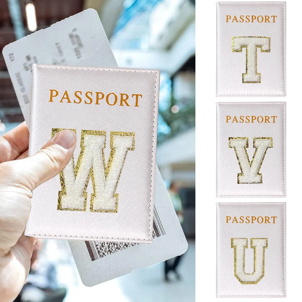 Passport Covers PU Card Case Cover White Letter Series Passport Cover World Thin Slim Travel Passport Holder Wallet Gift