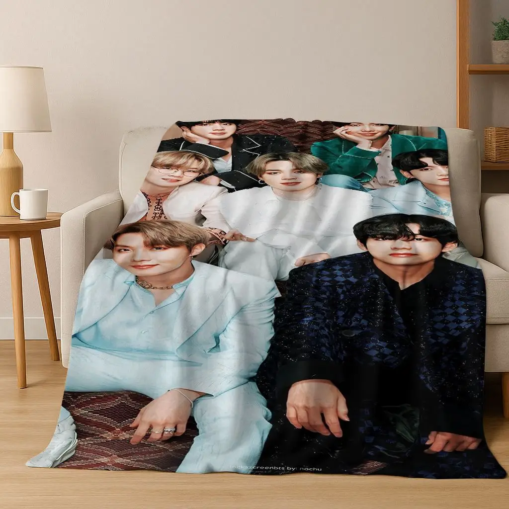 Ultima B-BTS Kim JIN SUGA V Star Coperta di flanella Coperta morbida e calda per camera da letto Soggiorno Letto Viaggi Campeggio Picnic Regalo