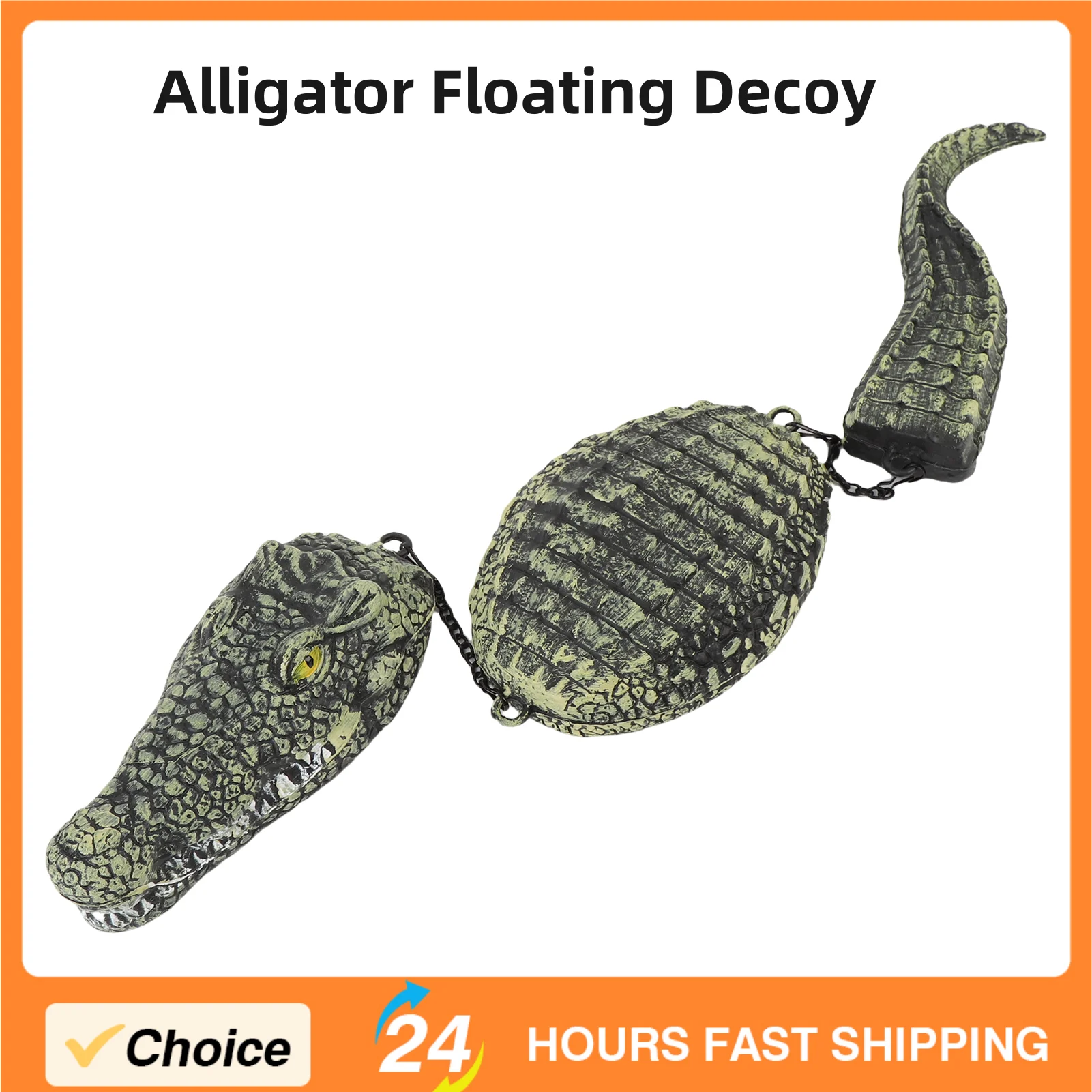 

Искусственная приманка типа «крокодил», пластиковая 3-сегментная многофункциональная имитация плавающей скульптуры крокодила для украшения садового бассейна