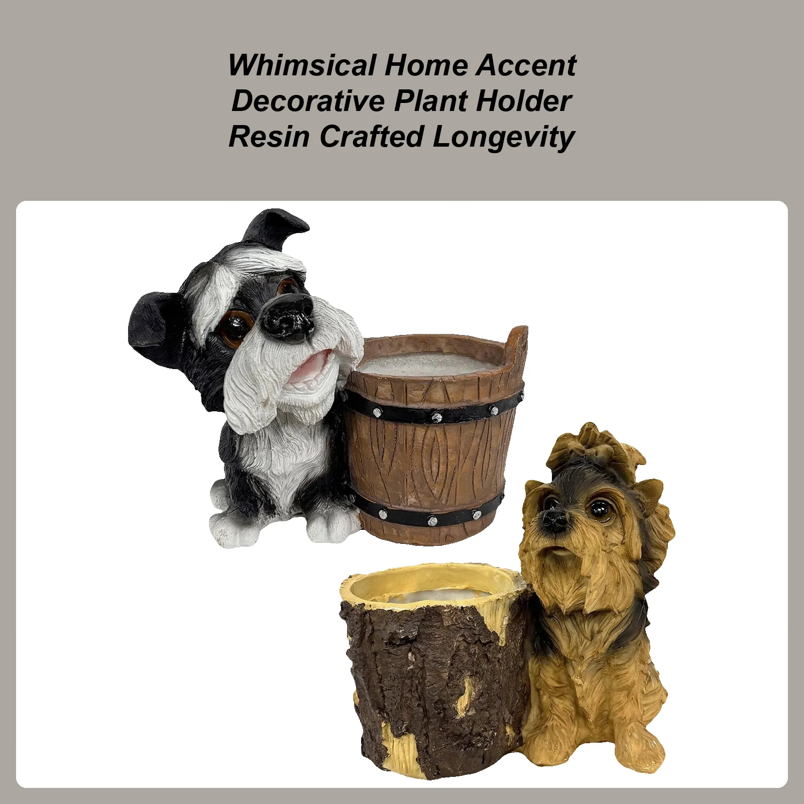 

Статуя щенка, кашпо с цветочным горшком, ведро, милая собака, цветочный горшок из смолы, домашняя фигурка, украшение для цветочного горшка для двора, балкона