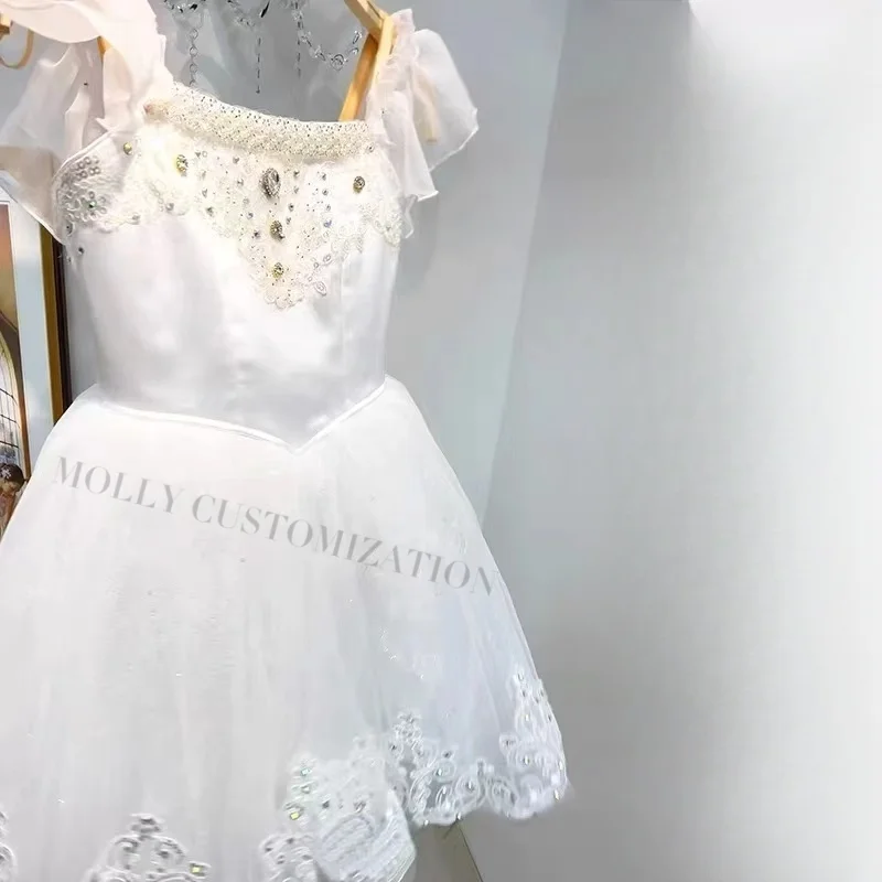 2024 High-End Ballet Skirt Customized Pure White My Clara Variation Nutcracker Fairy Performance Competition Adults and Children