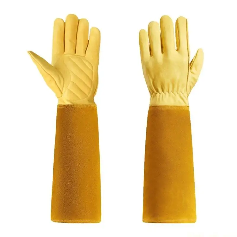 A2BE Garden Work Gloves with Long Leather Get Away from for Sharp Thorns Keep You Safe from Scratches Anti Cutting Thorn Proo
