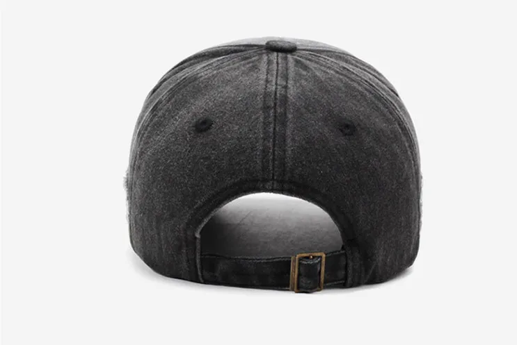 Gewaschene Retro-Baseballkappe, im Used-Look und verstellbarer Sonnenhut – Detail 9