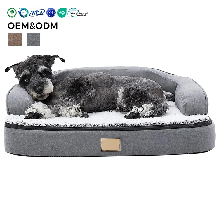 

Super Soft Luxury Dog Bed Couch Ultra Soft Plush Warm Thick Foam Base Large Orthopedic Beds for Dogs and Cats