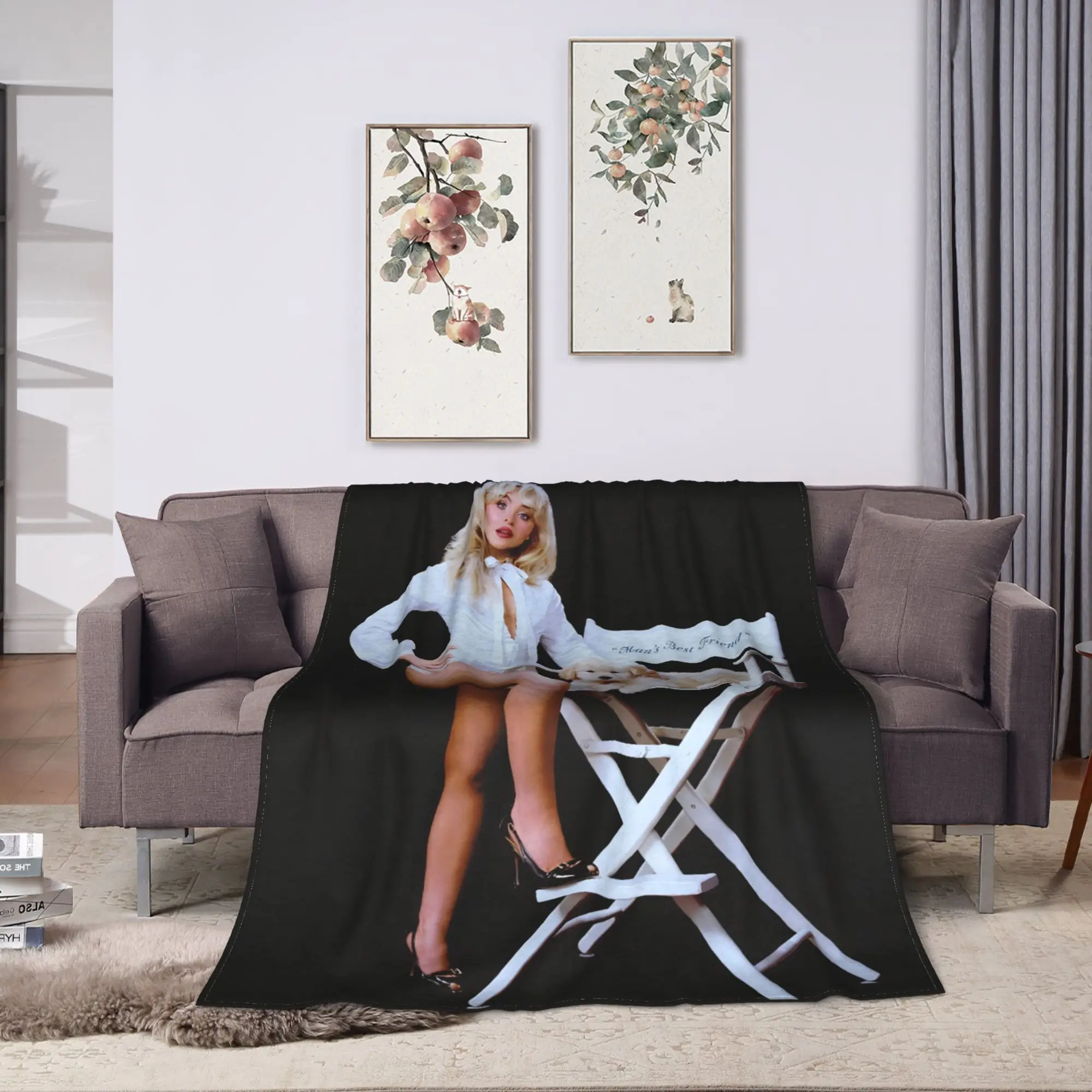Man's Best Friend by Sabrina Carpenter Flannel Blanket Soft Throw Blanket for Bedroom Travel Office Fun Bedspread Sofa Bed Cover