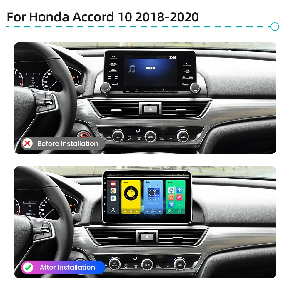 Android 13.0 Car Multimedia Player CarPlay 8G 256G GPS Navigation RDS WiFi Bluetooth DSP Car Radio For Honda Accord 10 2018-2020