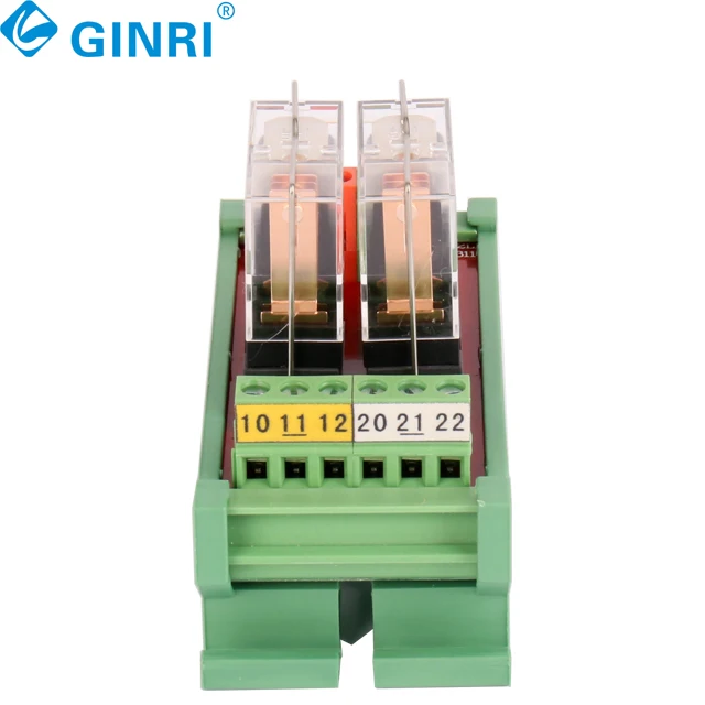 5PCS Ginri JR-2L1 2 Channel DC24V PLC Amplifier Board I/O Modules High Low Trigger Relay Module