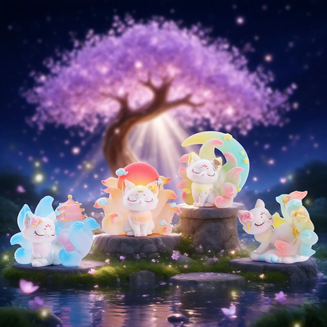 Neue Tushan Smart Fox Beflockung Flut Spielen Blind Box Cartoon Kreative China-Chic Harz Dekoration Desktop Dekoration Geburtstag Geschenk