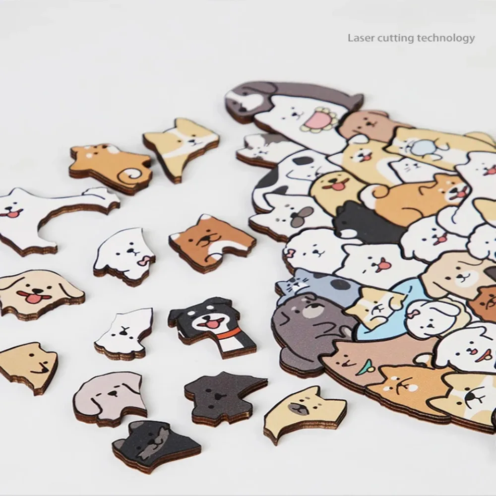 Juegos de mesa, rompecabezas de animales de forma Irregular, rompecabezas con forma de gato, Panda, rompecabezas con forma de perro, rompecabezas de madera con forma de Animal, regalos