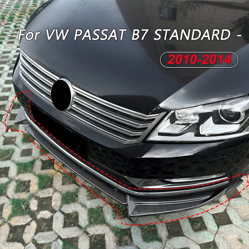

3PCS Front Bumper Lip Diffuser Spoiler For VW PASSAT B7 STANDARD 2010-2014 Gloss Black Splitter Guard Trims Protector Body Kits