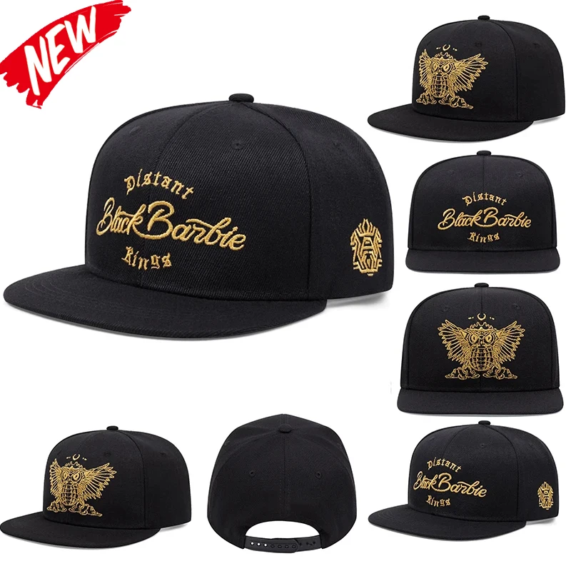 Fashion Eagle Embroidery Series Hat Baseball Hat Straight Buckle Snapback Cap Youth Hip Hop  Adjustable Cowboy Hat