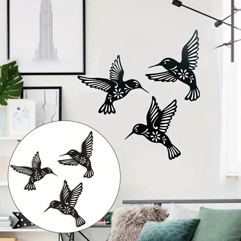 Home Decor Outdoor Decoration Metal Hummingbird Wall Art Hummingbird Wall Art Black Coating Fashion And Elegance