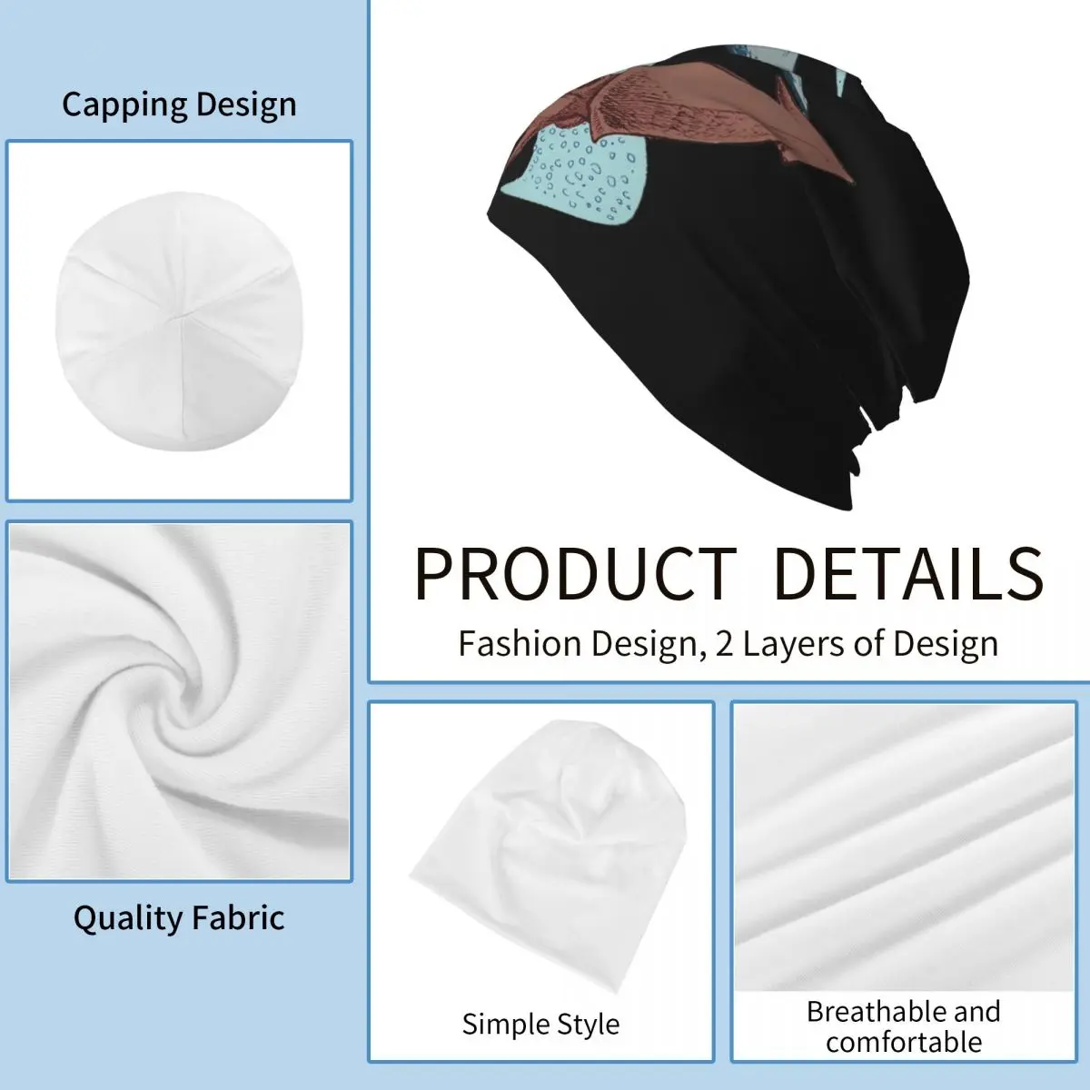 الحيوانات المنوية الحوت مقابل الحبار العملاق الدافئة محبوك قبعة موضة بونيه قبعة الخريف الشتاء في الهواء الطلق قبعات حريمي للرجال النساء الكبار