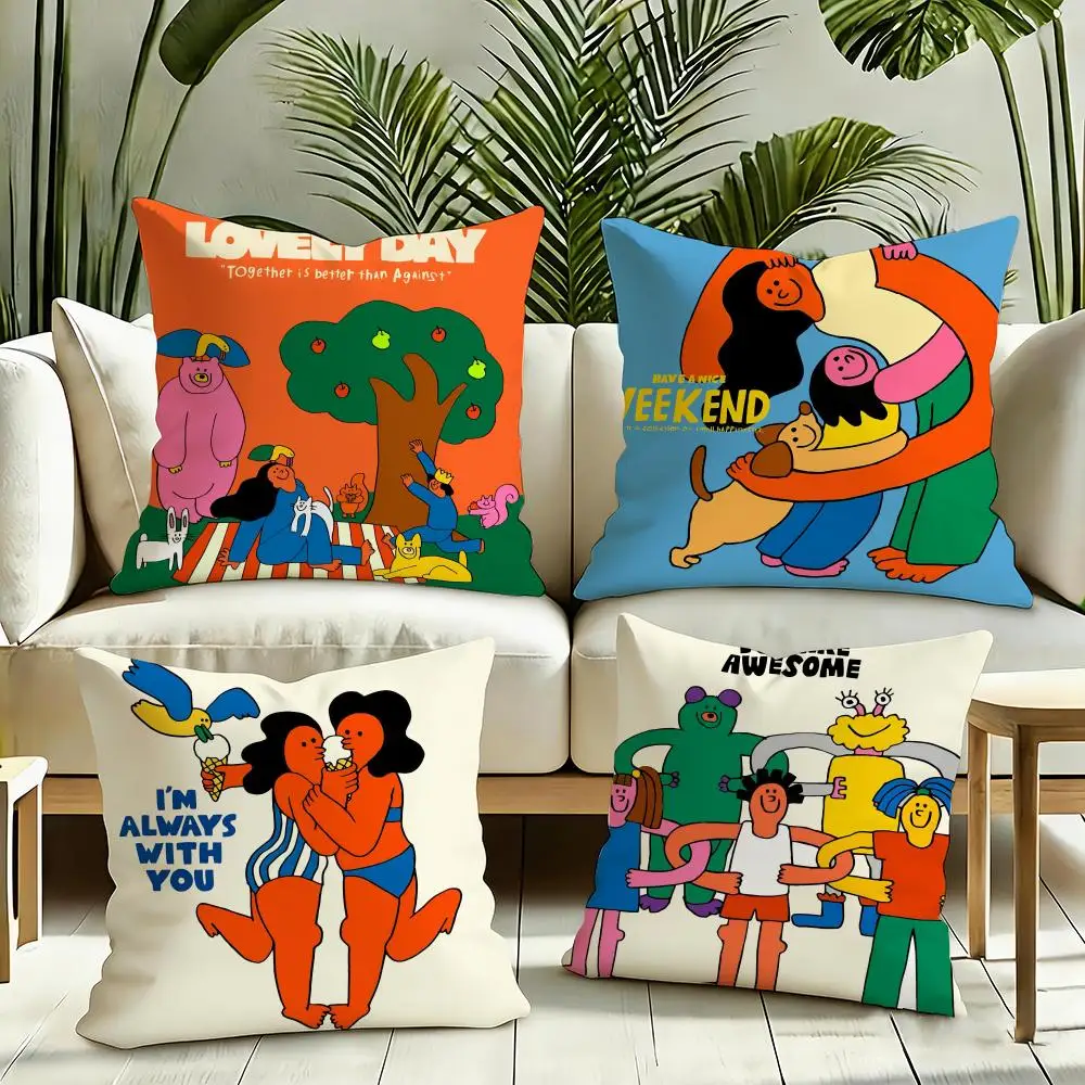 Such a warm hug creativity Cushion Cover Reversible Plush Pillow Cover Soft Fluffy  Home Decor for Sofa Bedroom