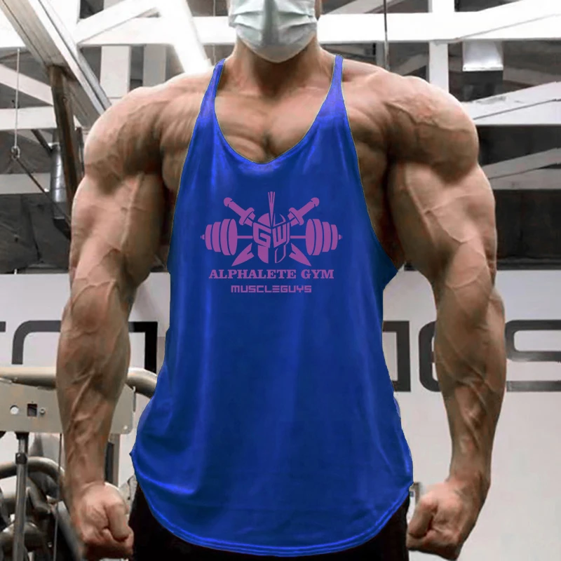 100% Cotton Mens Running Vest Sleeveless Gym Tank Top Fitness Workout Shirts Bodybuilding Training Muscle Tee Summer Sports Tops
