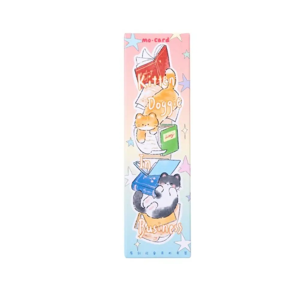 30pcs/Set Cute Paper Small Animal Bookmark Kawaii Kitty Puppy Shape Reading Book Clip Message Card School Office Supplies